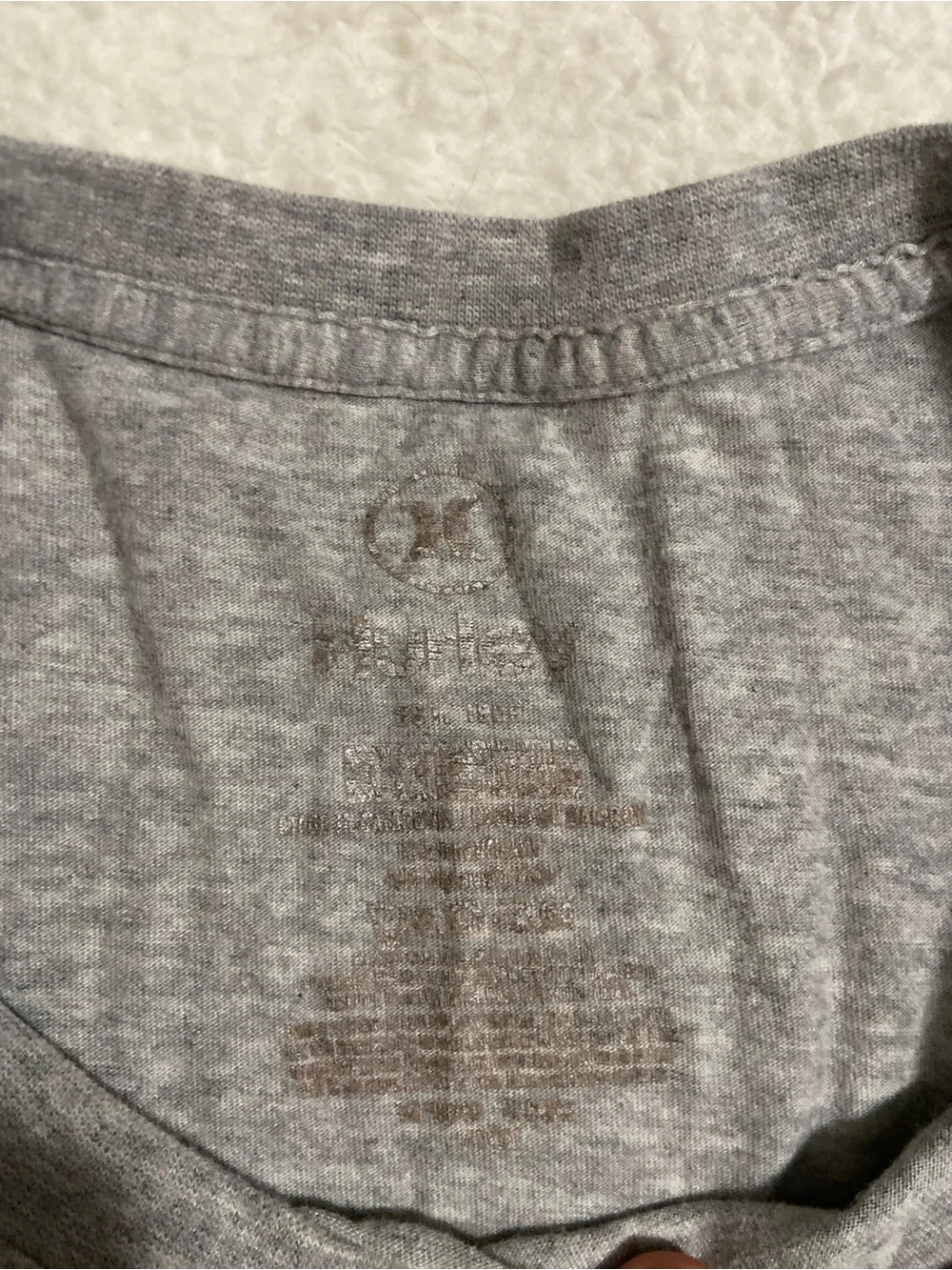 Hurley Light Gray Tee with Blue Wave Graphic